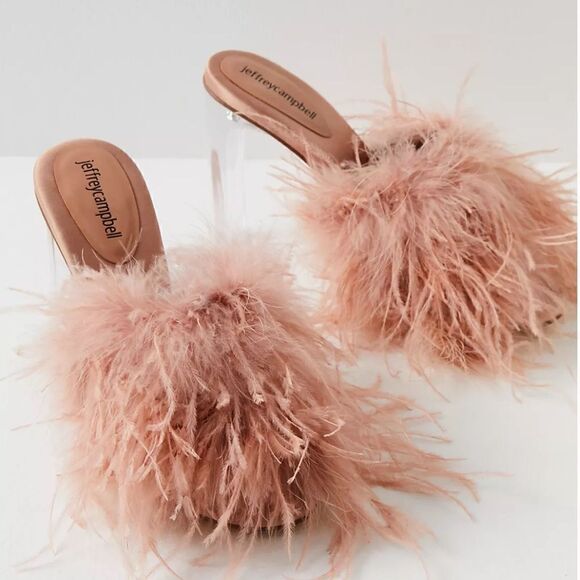 Jeffrey Campbell Shoes - Jeffrey Campbell Free People Daisy Natural Heel Feathers Pink  US 5 New W/O Box